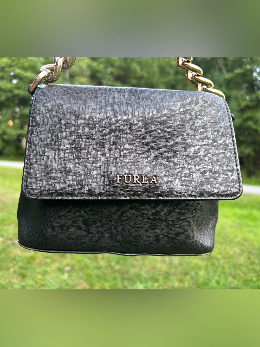Furla Leather Chain Hand Bag